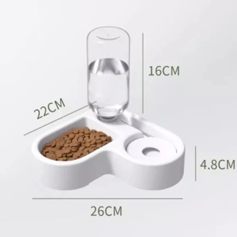 White cat water fountain with 2.5-litre capacity and triple filtration system on kitchen counter