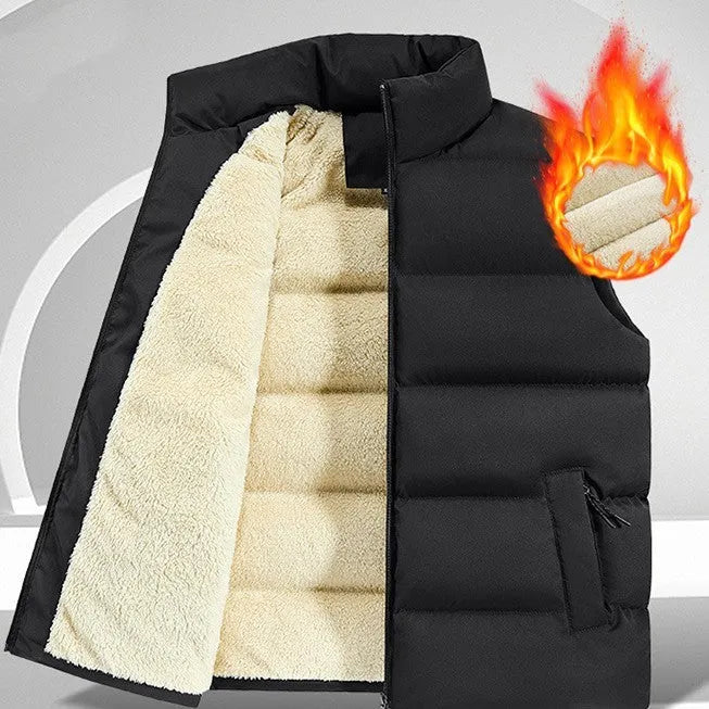 Men's striped lambswool vest in black, dark blue, or red colours for autumn and winter wear