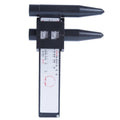 Electronic digital caliper hole distance measuring tool showing digital display with 180mm range for wheel hub measurements
