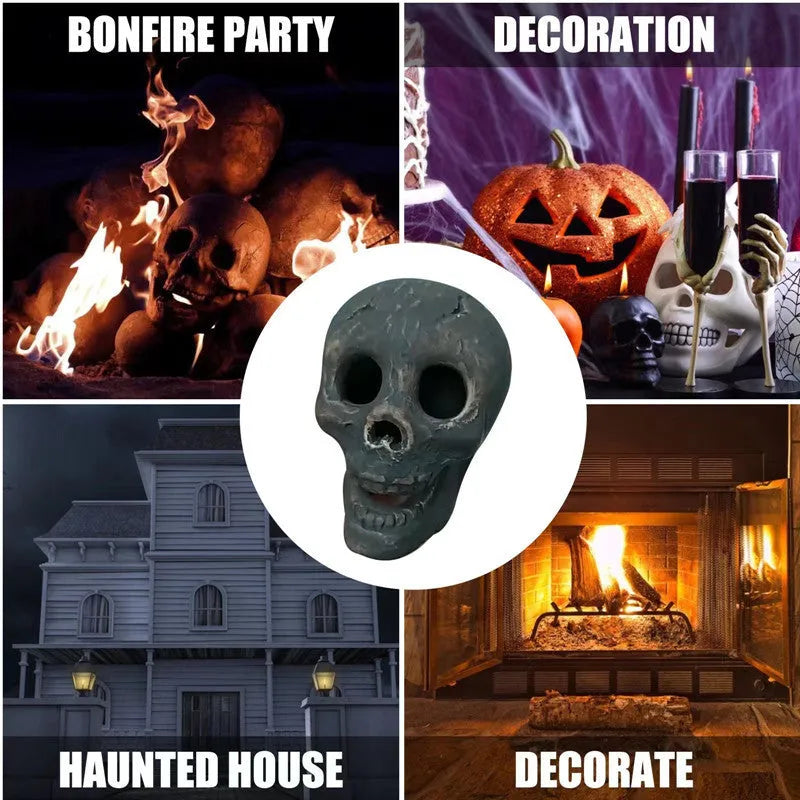 Skull BBQ resin Halloween ornament, American style, 10 x 7 x 8 cm, single decoration