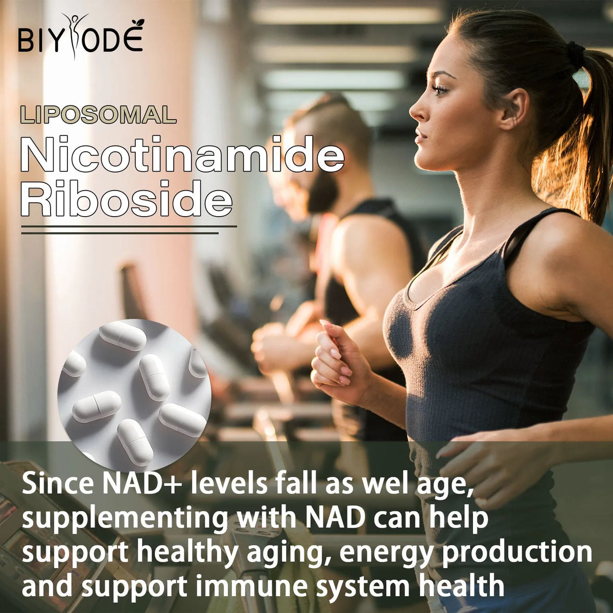 Nicotinamide riboside capsules bottle, 80 capsules, adult NAD supplement, OEM ODM custom label