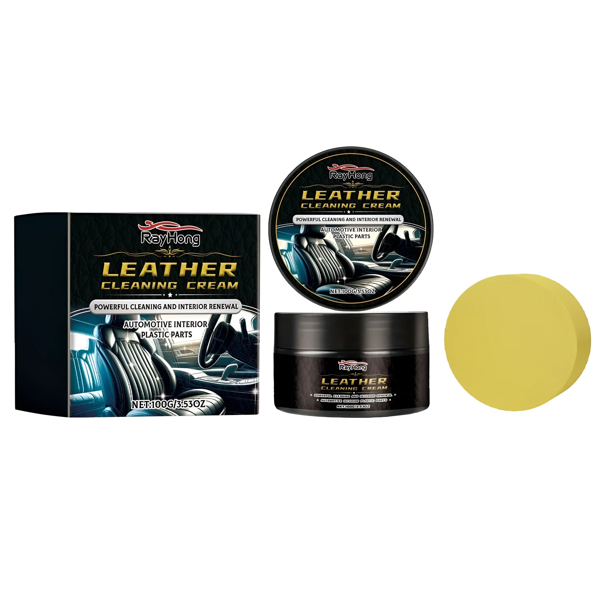100g leather cleaning cream bottle with beeswax formula and cleaning sponge