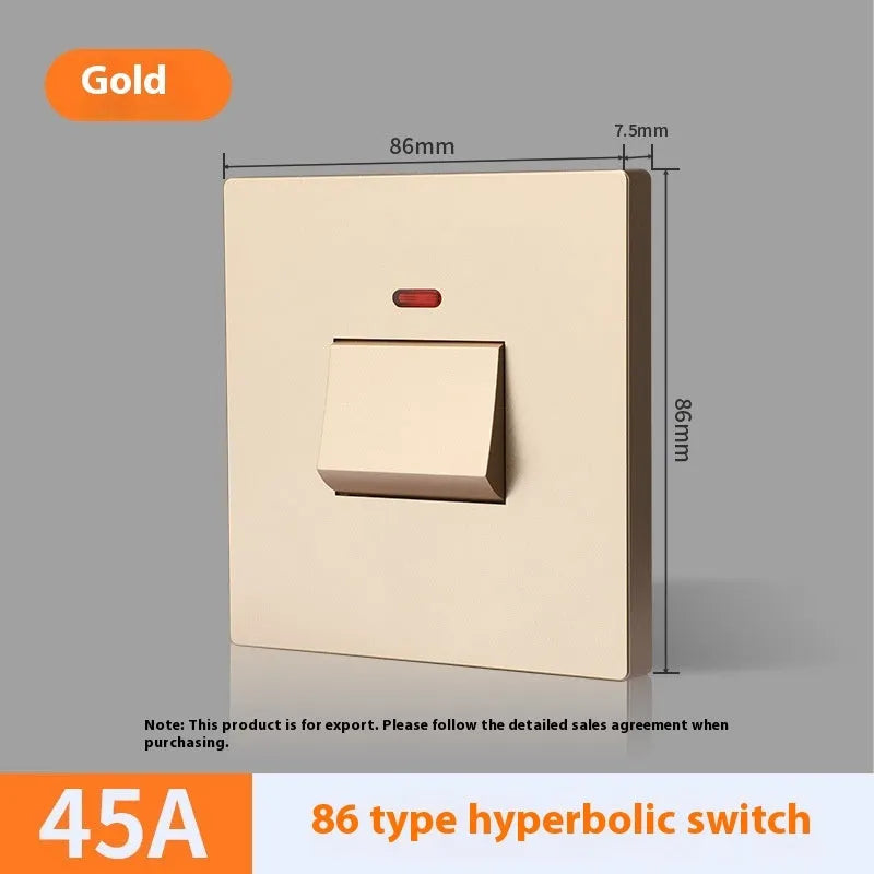 25A 45A 3P high-current plastic switch with light panel for curved rack installations in gold, grey, or white colour