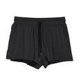 Men's black and white quick-drying nylon shorts with mid waist design for summer sports and leisure