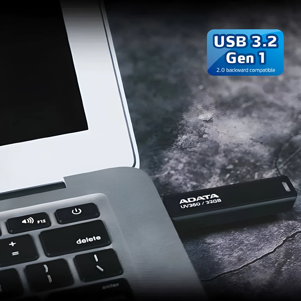 Black waterproof flexible USB flash drive with car mounting design showing dimensions 53.3mm by 17.9mm by 7.4mm