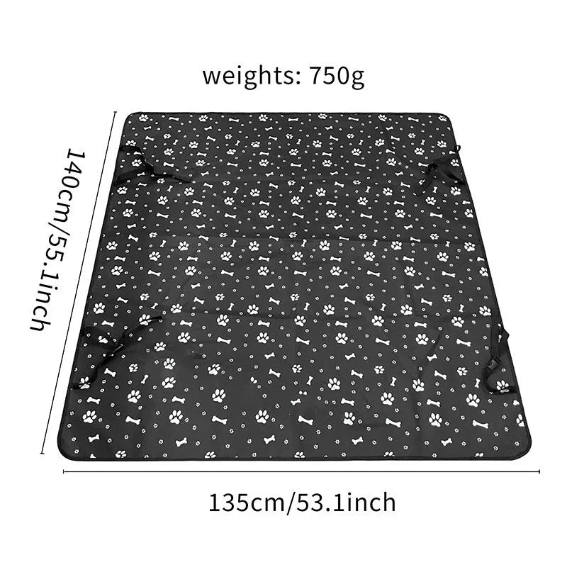 Cloth car pet mat for rear seat with water resistant dog protection in multiple colour patterns