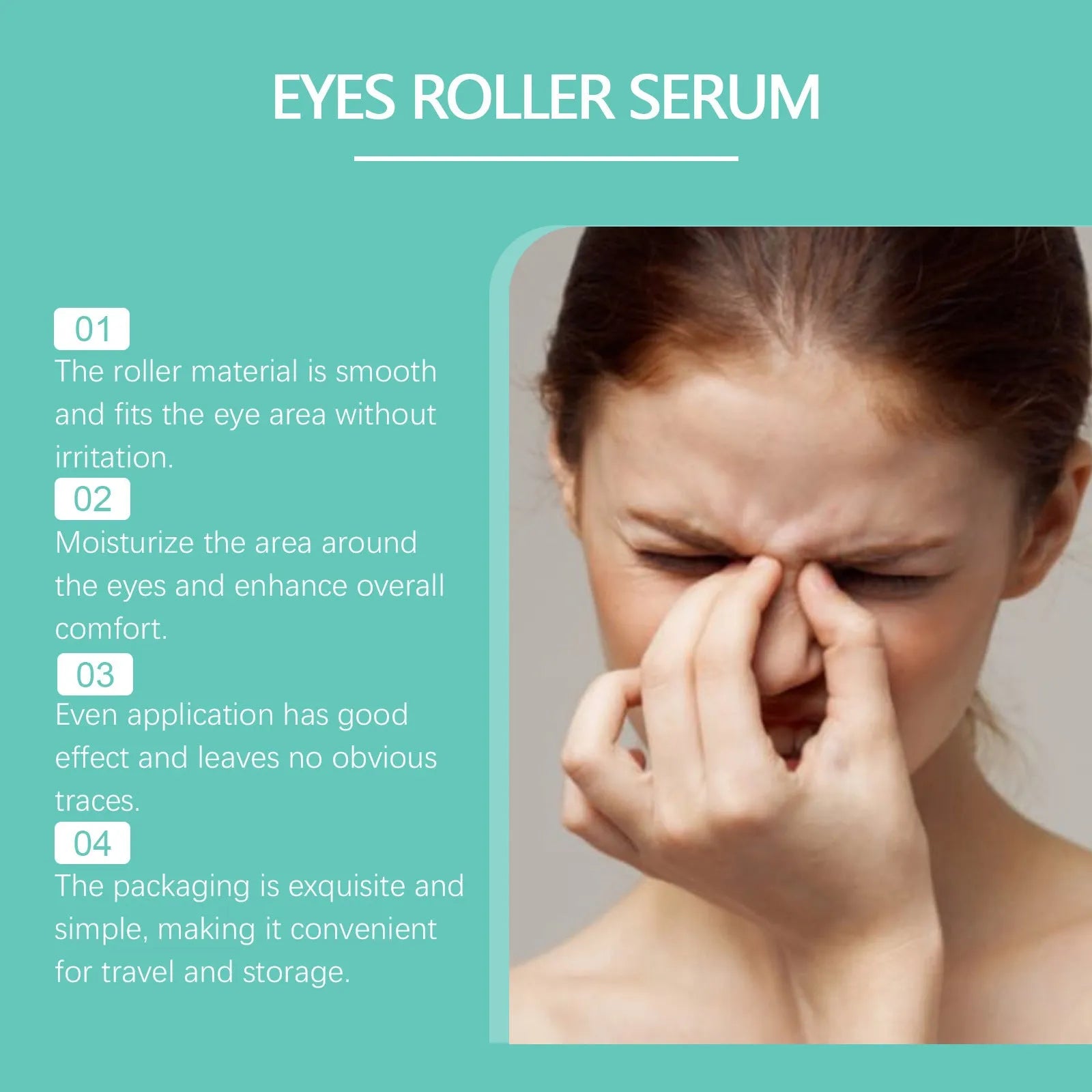8ml bottle of clear eye care gel for mild massage and hydration around the eyes.
