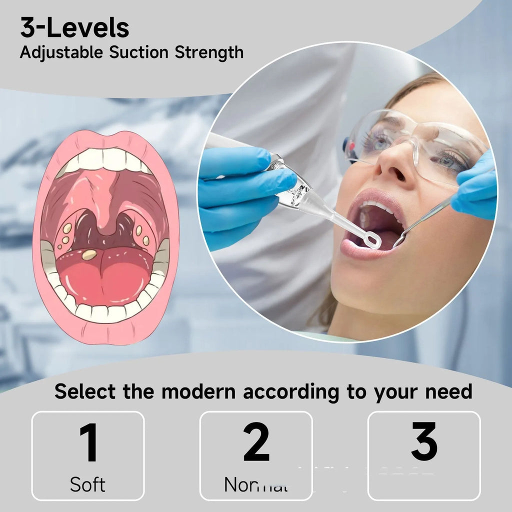 Stainless steel tonsil stone extractor oral cleaning tool in milky white colour