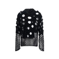 Black men's hooded sweater with pearl decorative details, loose fit design for spring wear