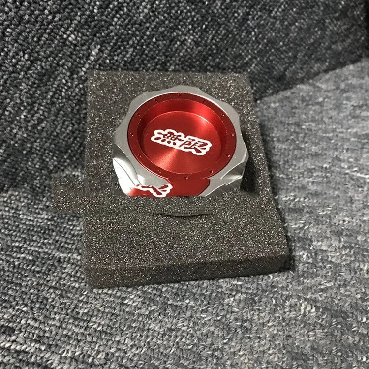 Aluminium alloy oil filler cap for Honda cars in red, blue, silver, black, purple, and gold colour options.