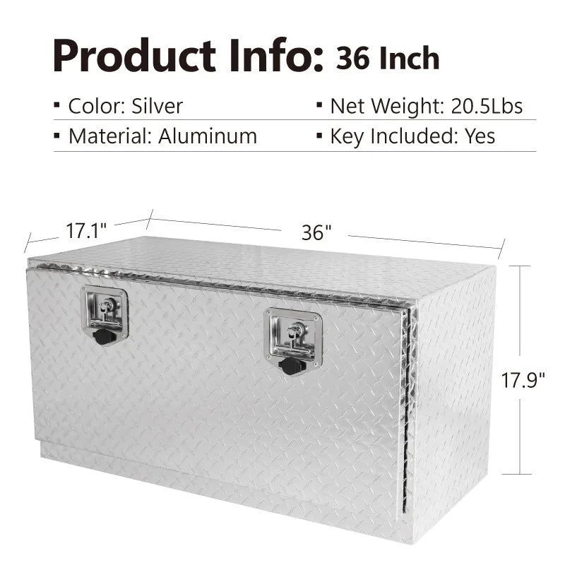 26-inch black aluminium alloy toolbox with T Casting construction