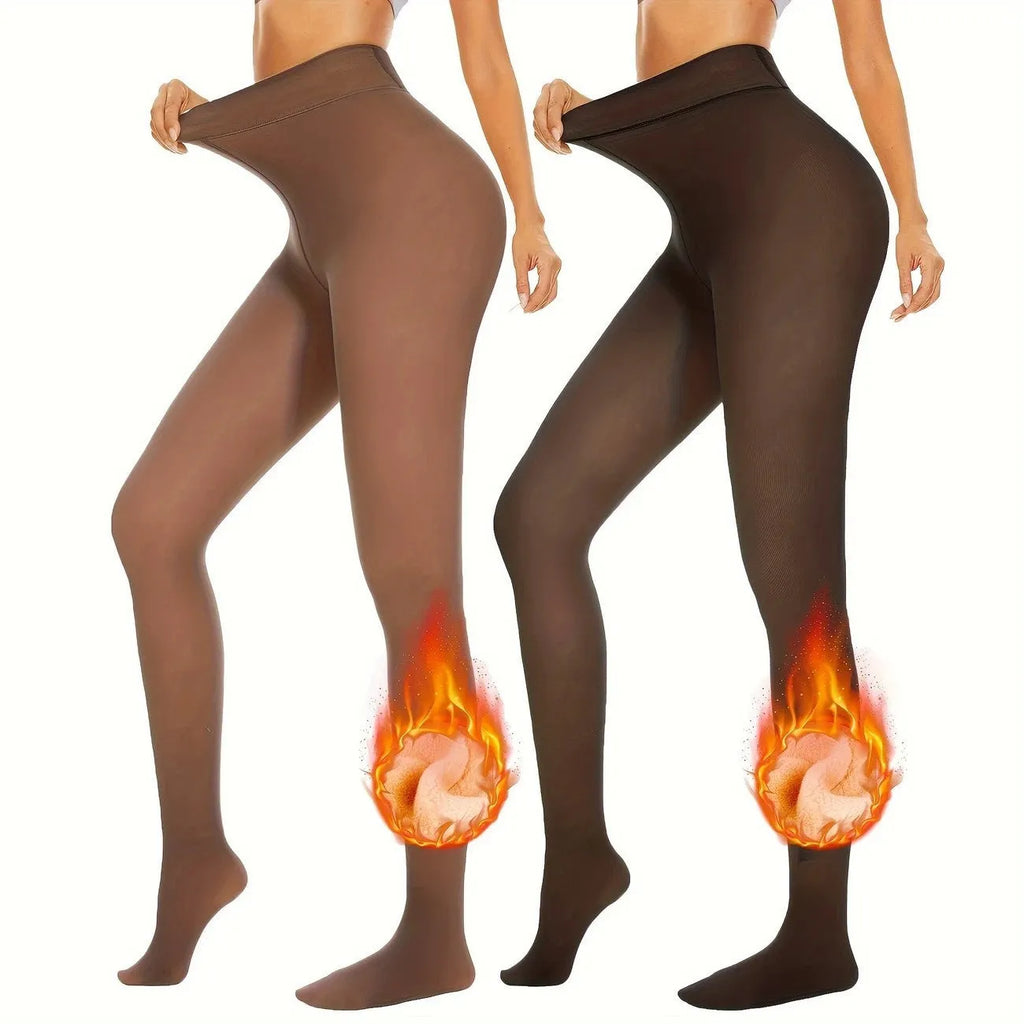 Anti-snagging wool-lined leggings in smooth skin-perforating fabric with moulding fit