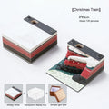 3D sticky notes with paper carving of Qingshui Temple, Christmas Train colour.