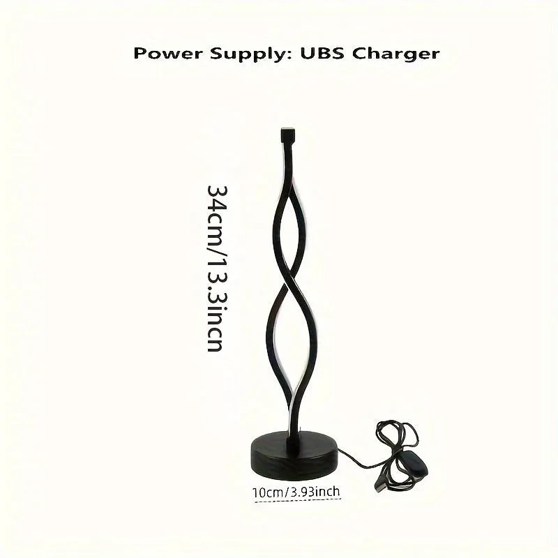 Black aluminium desk lamp with three-colour dimming button on desktop