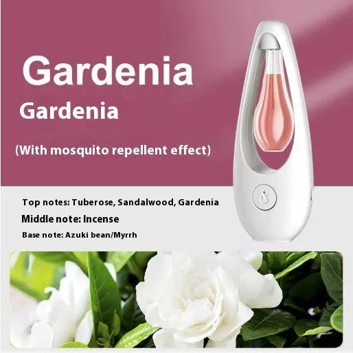 Blue ultrasonic aroma diffuser with mosquito repellent function, 15cm diameter, showing essential oil bottle