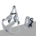 Adjustable mesh dog harness with reflective strips and metal back ring in multiple colour options