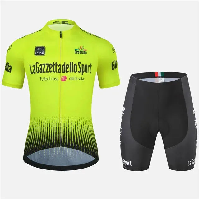 Cycling short sleeve suit in breathable polyester fabric for summer cycling and running activities