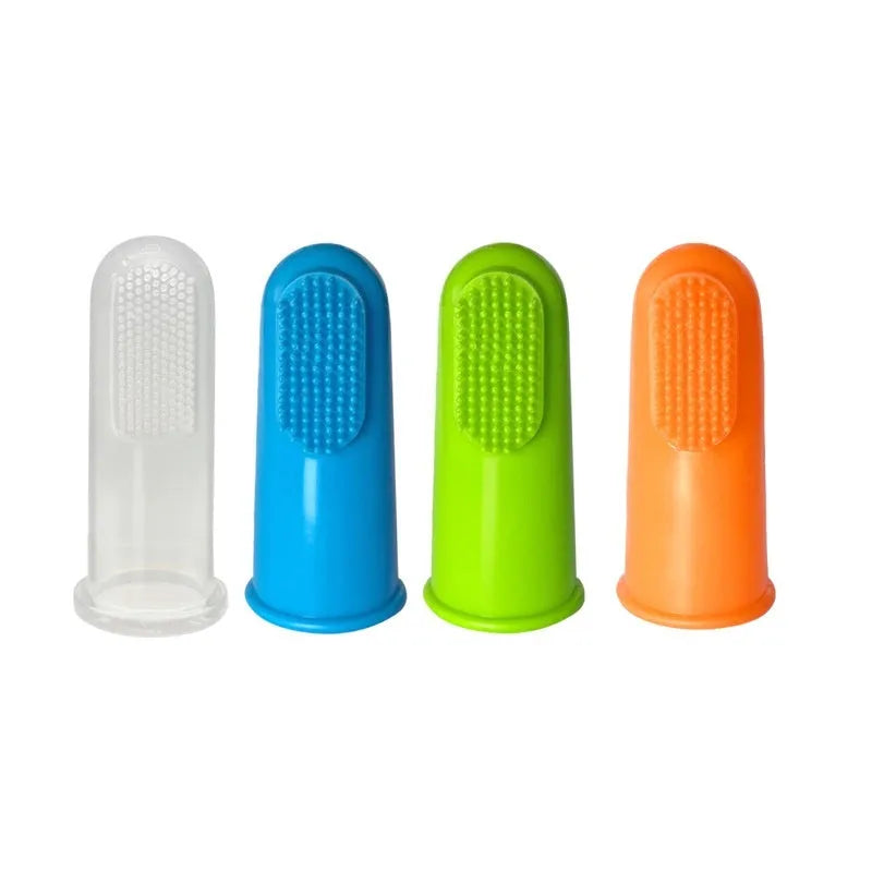 Pet finger toothbrush set for cats and dogs, TPR, boxed set of 4 pieces