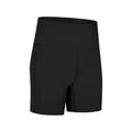 Women's black sports shorts with super stretch fabric for running and fitness activities