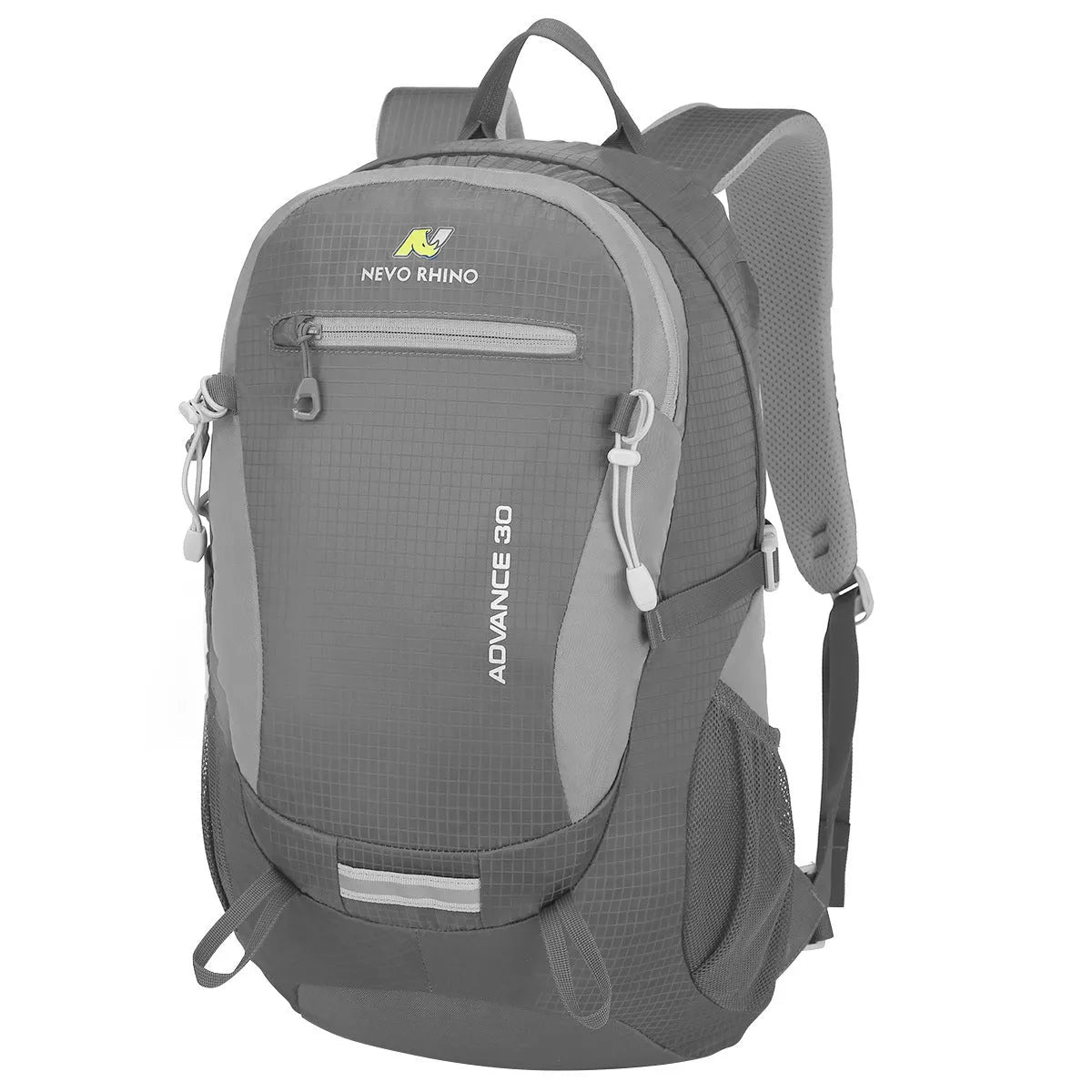 30 litre waterproof nylon backpack for outdoor sports in dark green colour with airpillow straps