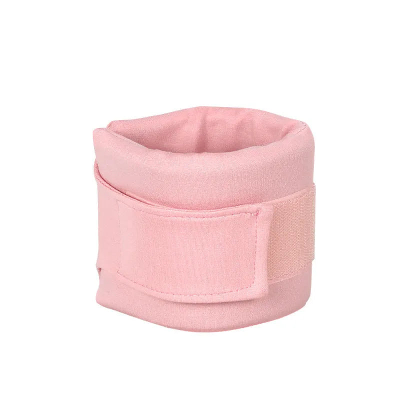 Soft grey cat cone collar for post-surgery recovery showing neck brace design