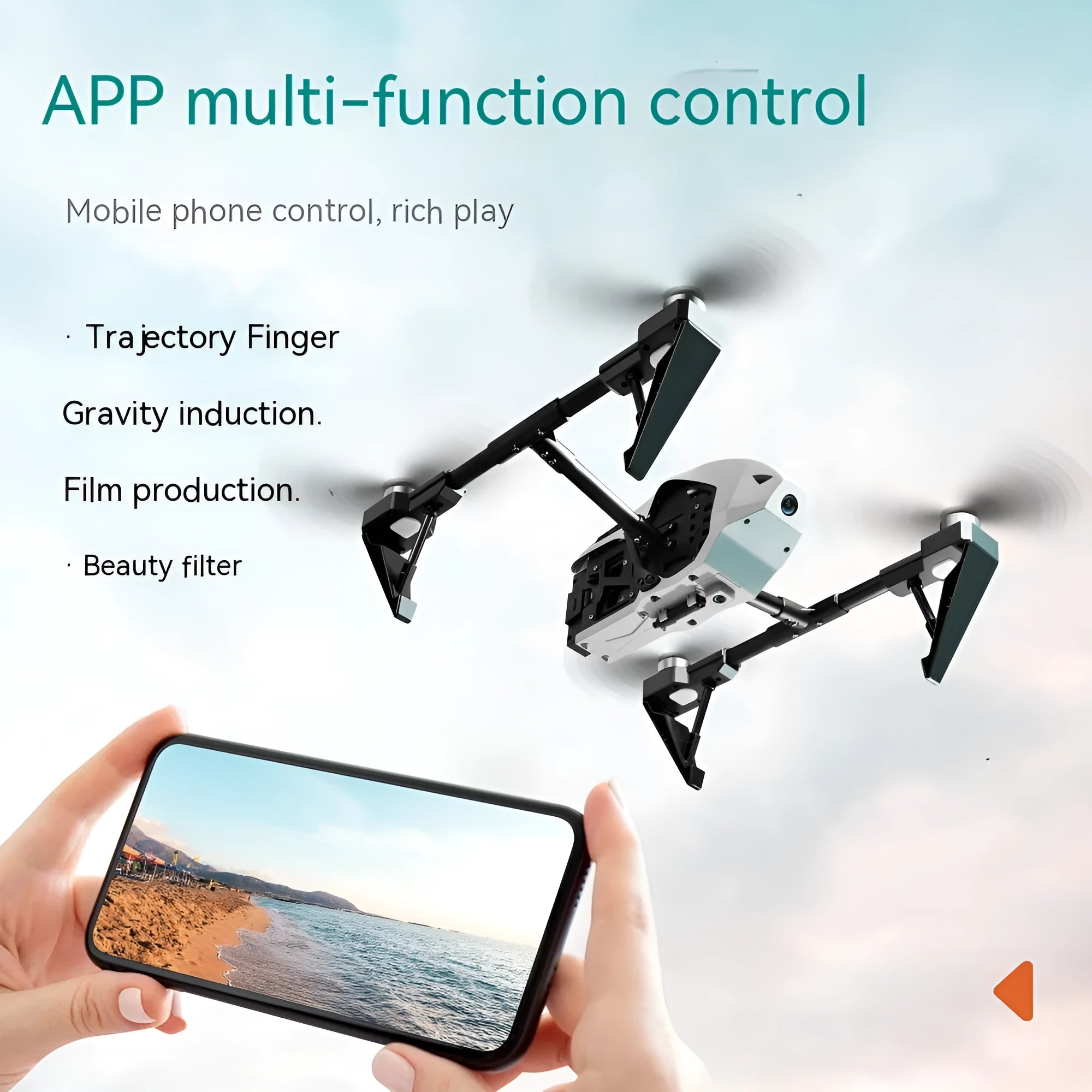 KS66 UAV drone with aluminium alloy brushless motor in white or black with camera