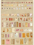 Cloud Book Series DIY material stickers pack with 200 sheets in four retro literary colour themes