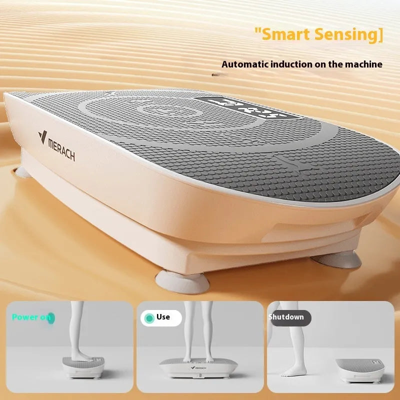 Portable smart power plate measuring 58x38x16cm with 300kg load capacity and Bluetooth connectivity in grey colour option