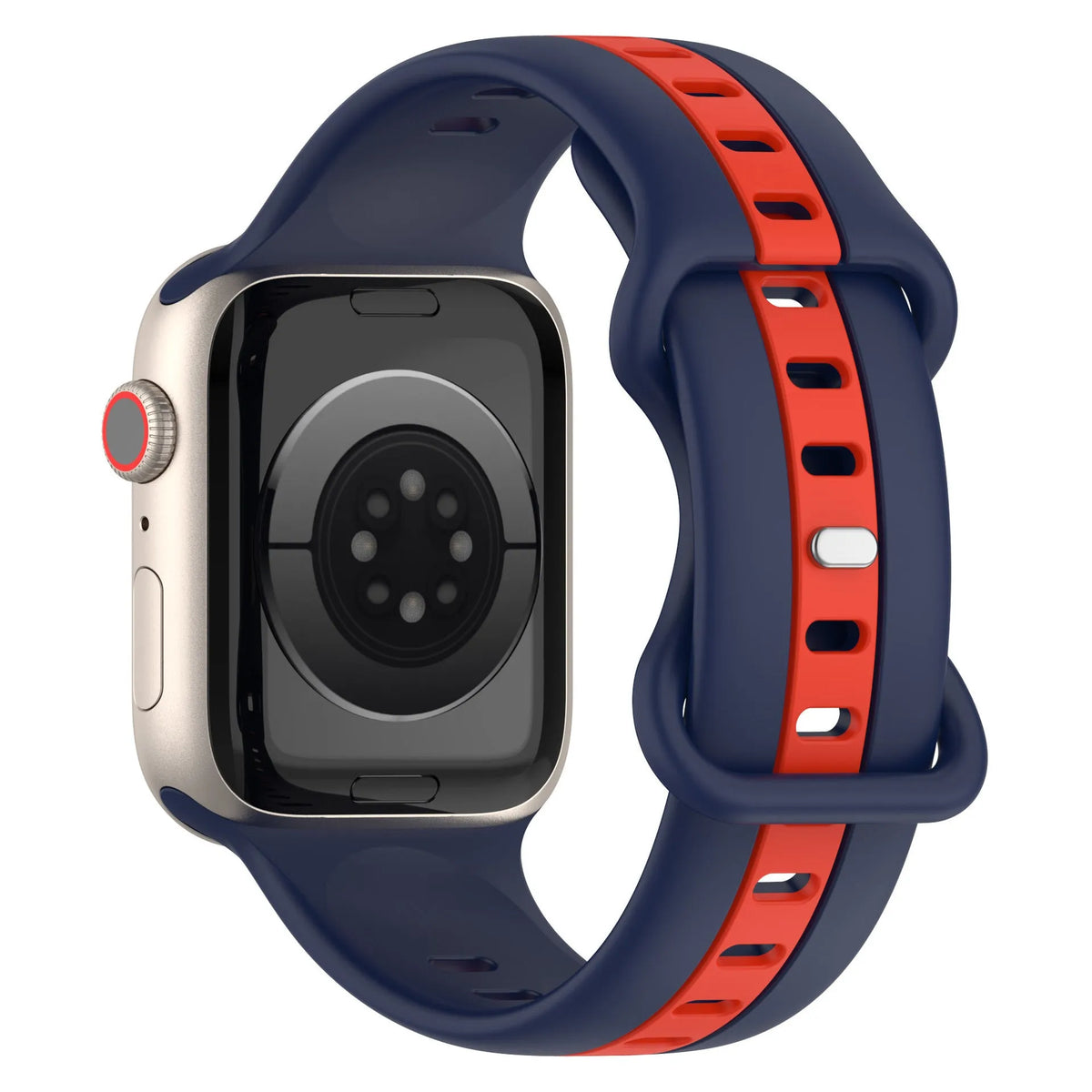 Butterfly tail silicone two-tone strap for Apple Watch in 38/40/41mm and 42/44/45/49mm