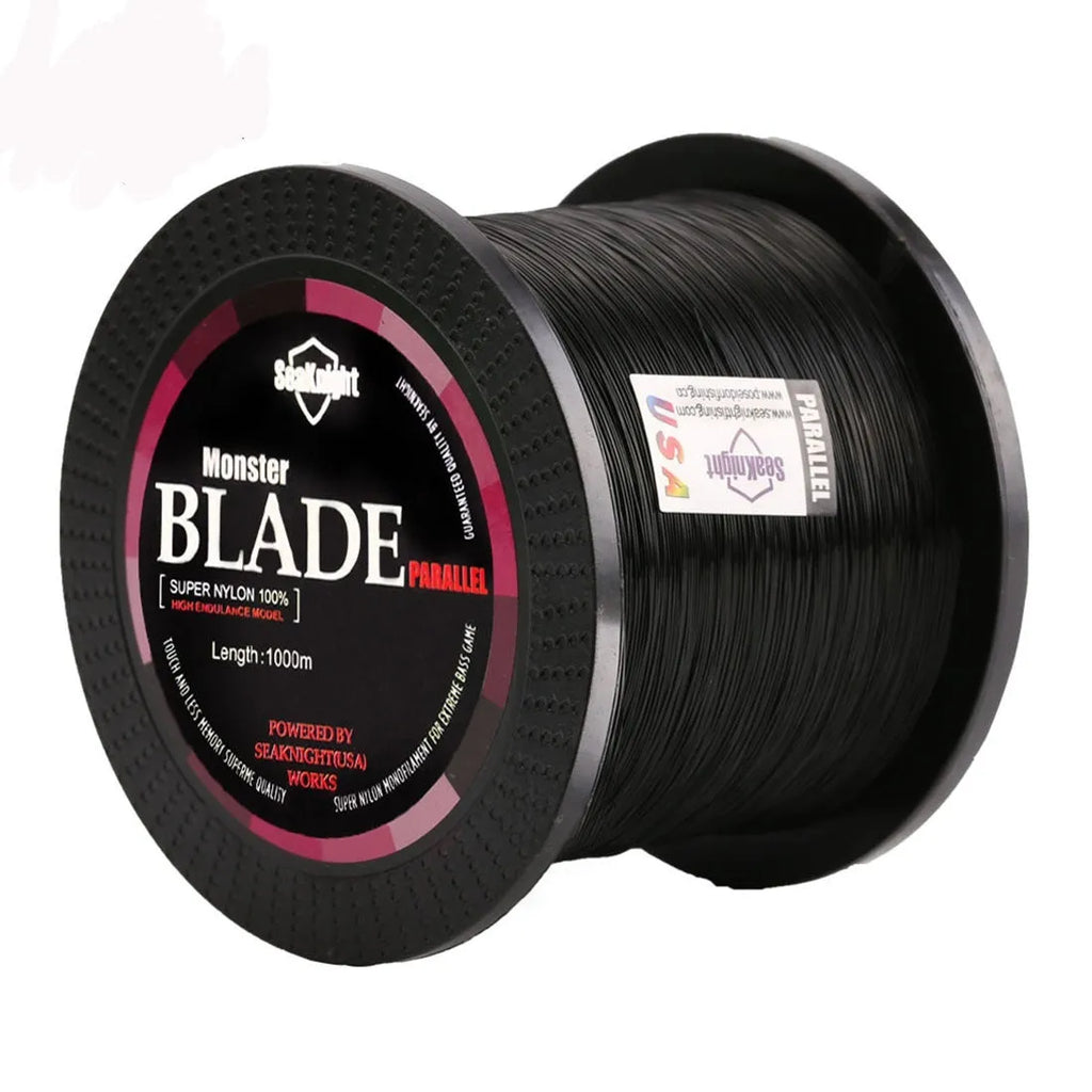 Seaknight1000 M nylon fishing line spool in 1000m length showing available colour options.