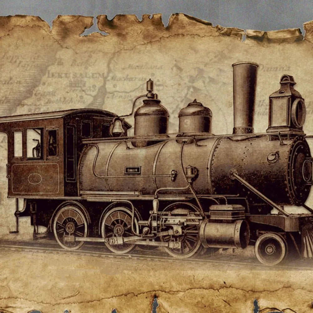 Assembled MG steam locomotive metal model puzzle, brass and stainless steel, 17x5x8cm, metal colour printing