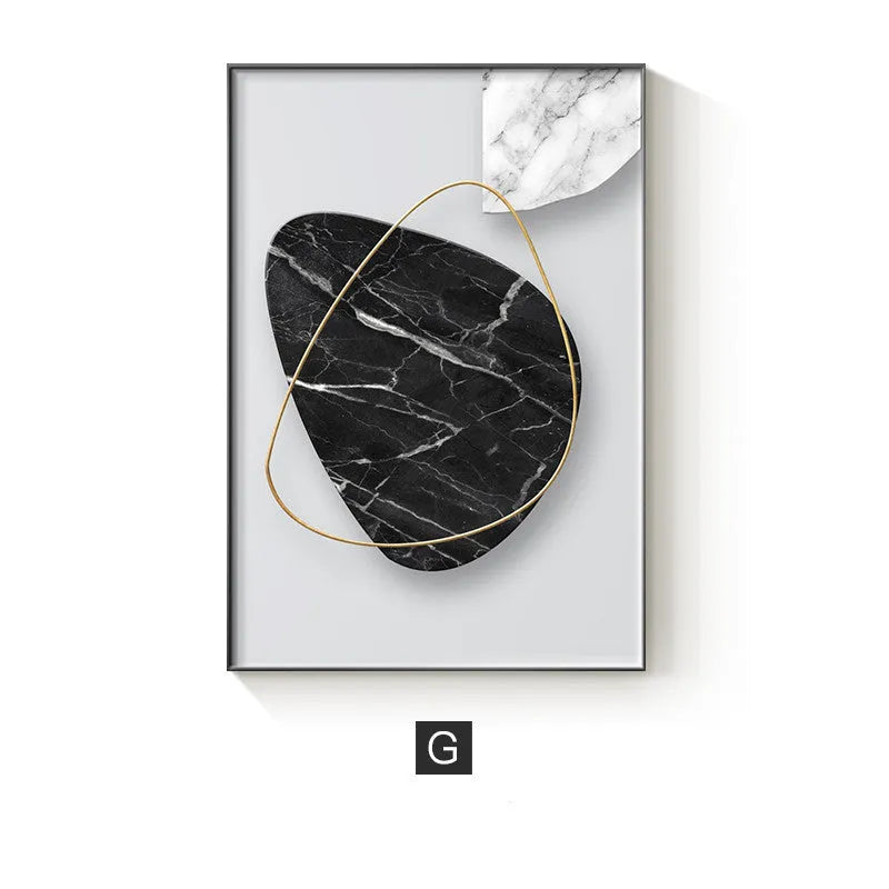 Abstract geometric pattern printed on a canvas wall poster, showing one of nine available style variations.