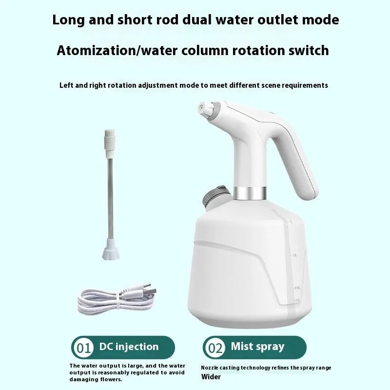 Electric watering flower sprayer in plastic, available in 1000ml and 2000ml, black or white