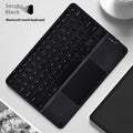 Square Hat Touch Bluetooth wireless keyboard with full-colour touch keys in various colours on a desk