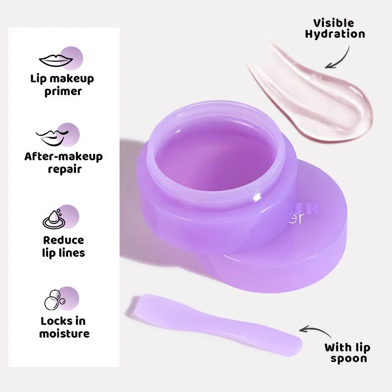 Lip balm with scraper for exfoliation, 10ml capacity, 3-year shelf life for moisturising and cutin softening