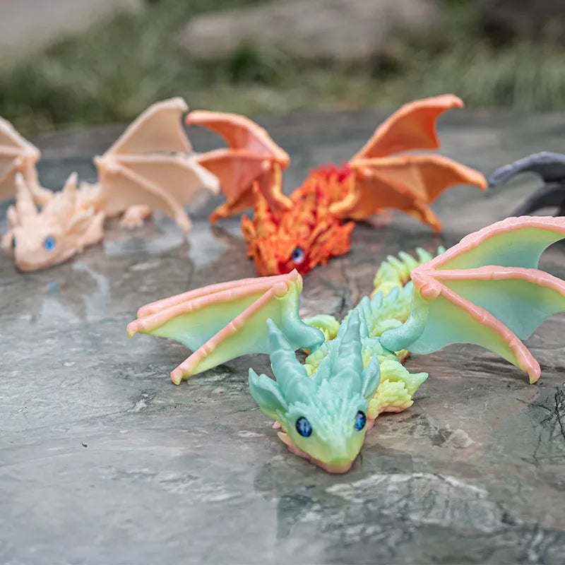 25cm red gold PLA plastic dragon wings decoration toy with dimensional display