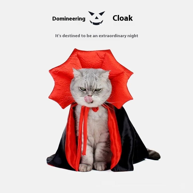 Black and red Halloween clothing for cats and dogs in free size made from polyester fabric
