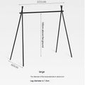 Foldable aluminium triangle camping clothes drying rack with side hanger and multiple hooks