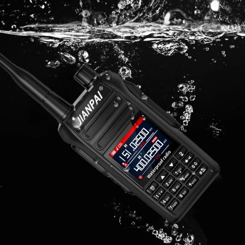 Interphone aviation headset with black plastic shell, dustproof function, and full band communication system