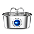 Stainless steel pet water dispenser with elliptical wave double mouth design for cats and dogs