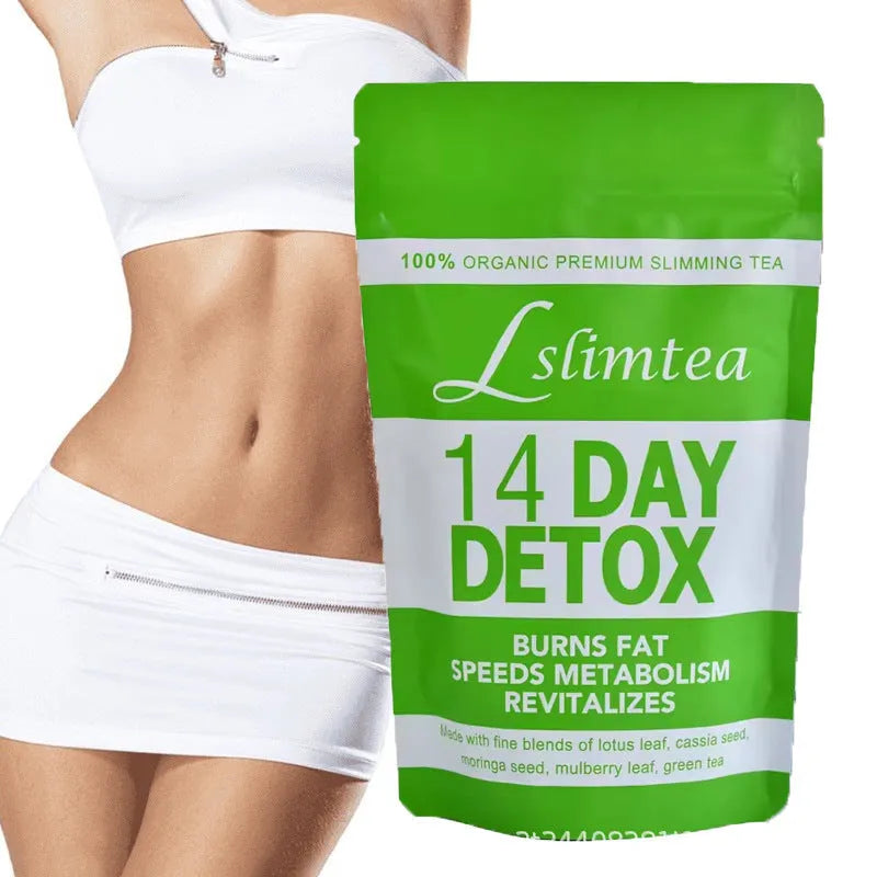 Box of 14-day herbal detox diet tea containing 14 individual sachets.