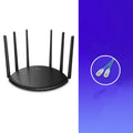AC1900 gigabit wireless router with dual-band operation measuring 254mm by 160mm by 38mm
