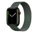 Stainless steel watch strap showing 220mm length with buckle, available in 22mm and 24mm widths for 38mm and 42mm watches