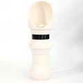 Collapsible silicone pet water cup showing folded and expanded states with 550ml capacity measurement