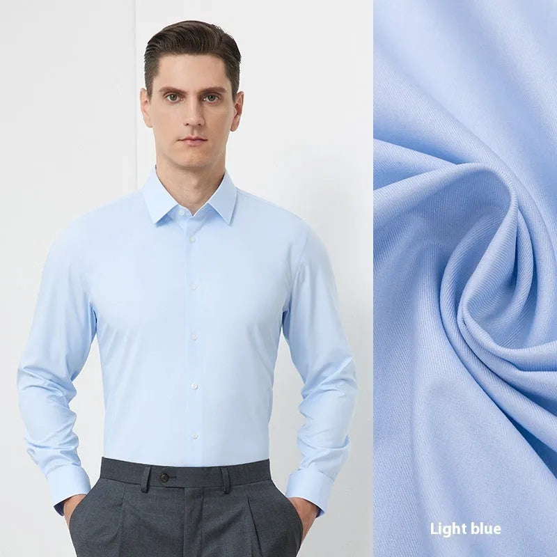 Men's bamboo fibre casual shirt in regular fit with non-ironing fabric available in multiple colours