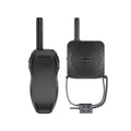 Black universal UAV megaphone speaker with walkie-talkie, loudspeaker 102x67.5x24mm and walkie-talkie 162x52x24mm