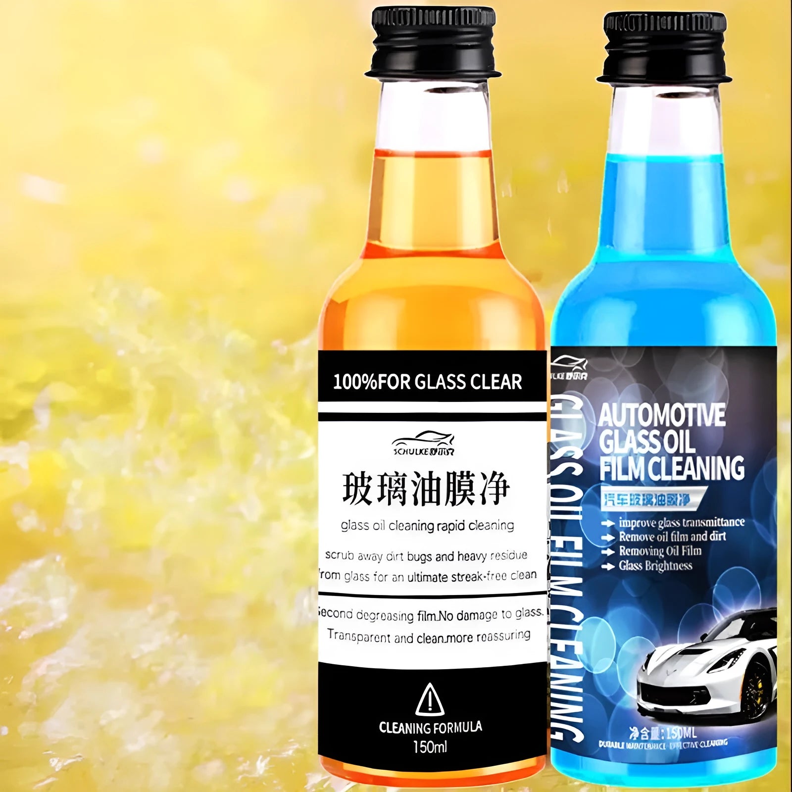 Car glass oil film remover cleaner spray bottle in 150ml size for windscreen and window treatment