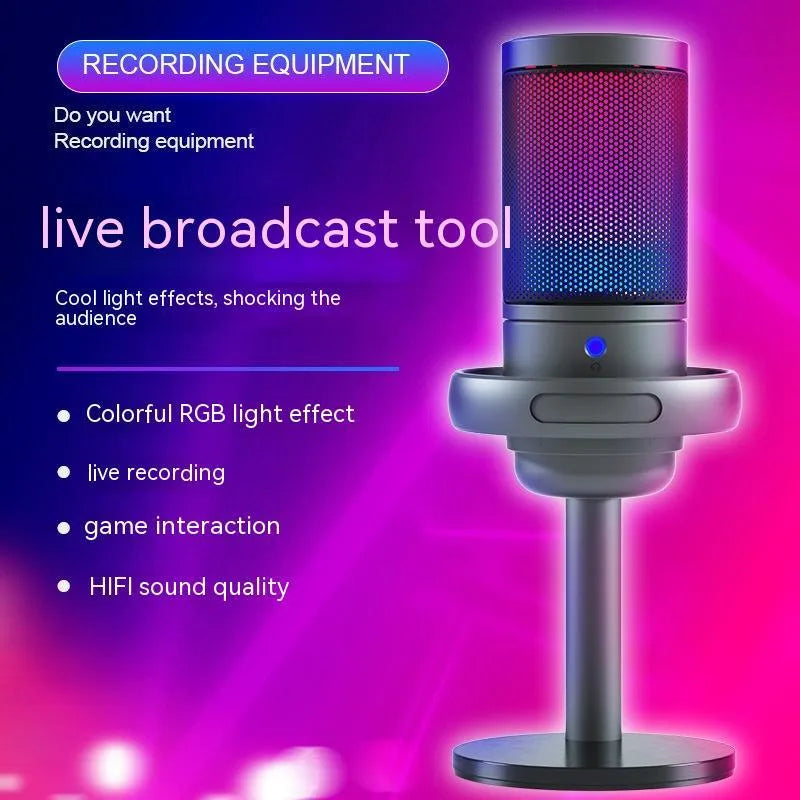 USB condenser microphone with 150cm cable in black, white, or pink colour for computer recording