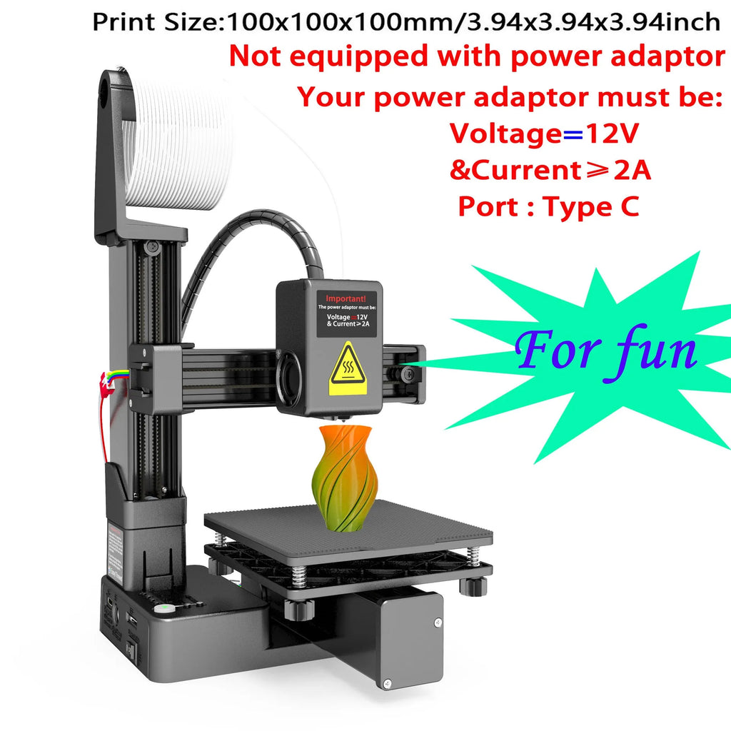 White EasyThreed K10 3D printer with 175mm build area compatible with TPU and PLA filaments