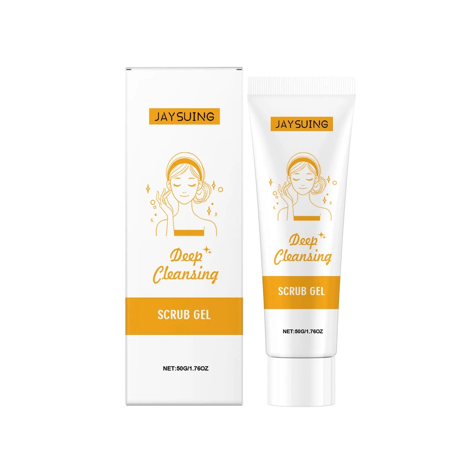 50g tube of deep cleansing scrub gel with aloe vera and Centella asiatica extracts